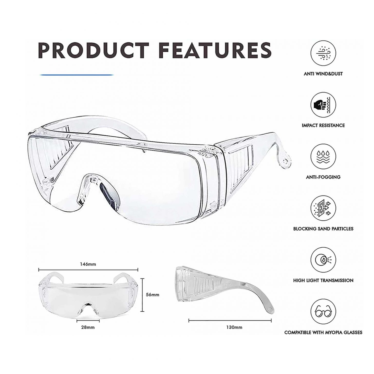 Protective Safety Glasses (Case of 12) Cannaobe Labs
